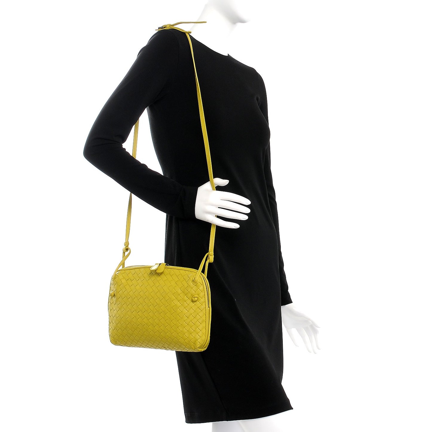 Nappa Intrecciato Pillow Crossbody Messenger Chartreuse