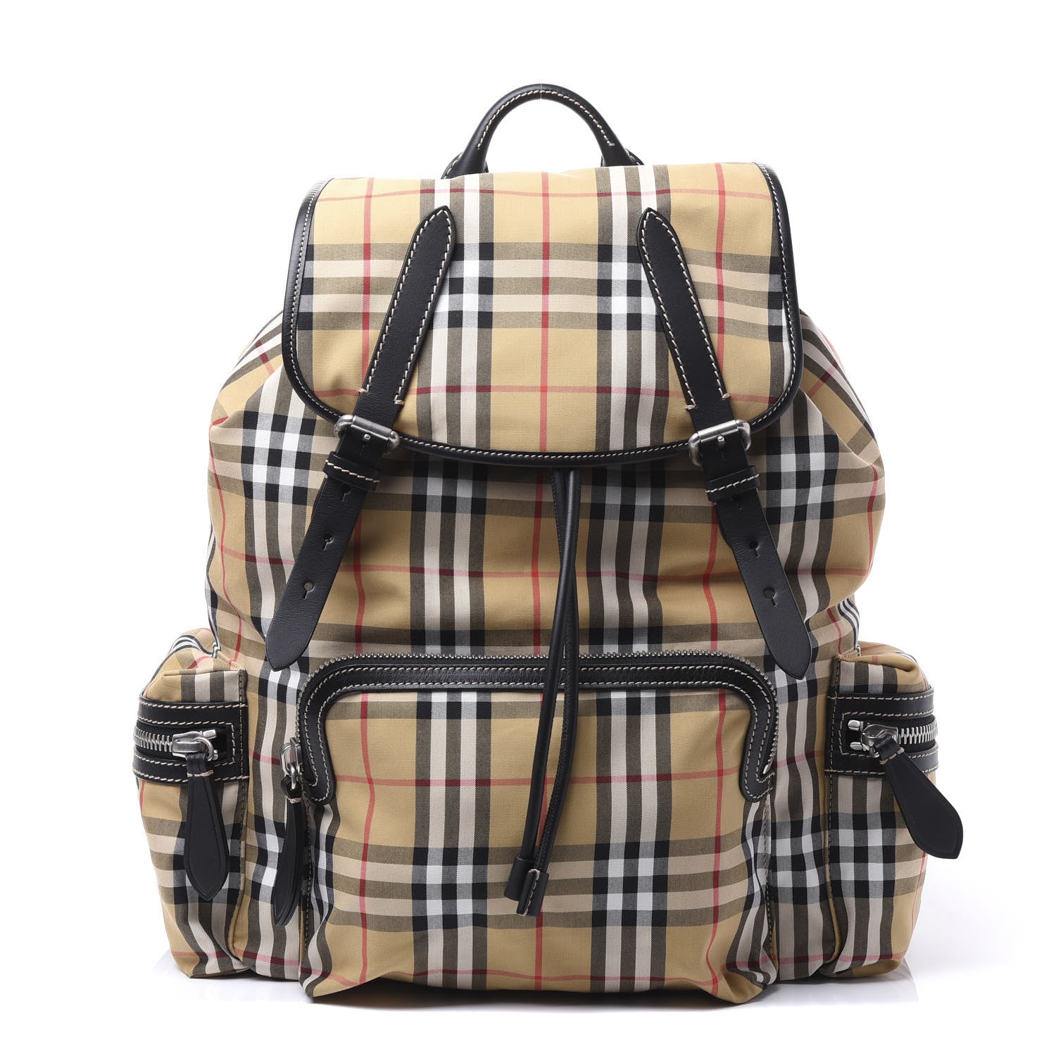 Burberry Canvas Vintage Check Large Rucksack Backpack Antique Yellow 1 of 9