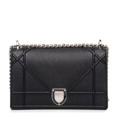 Christian Dior Grained Calfskin Medium Diorama Flap Bag Black 1 of 7