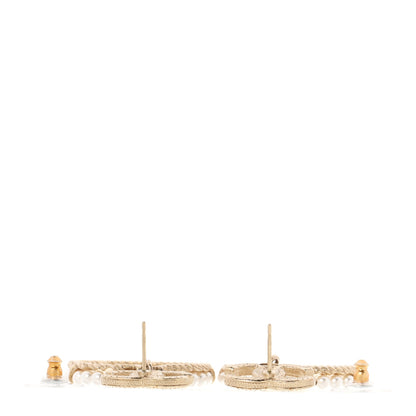 Chanel Crystal Pearl Chanel Charms CC Drop Earrings Gold 3 of 5