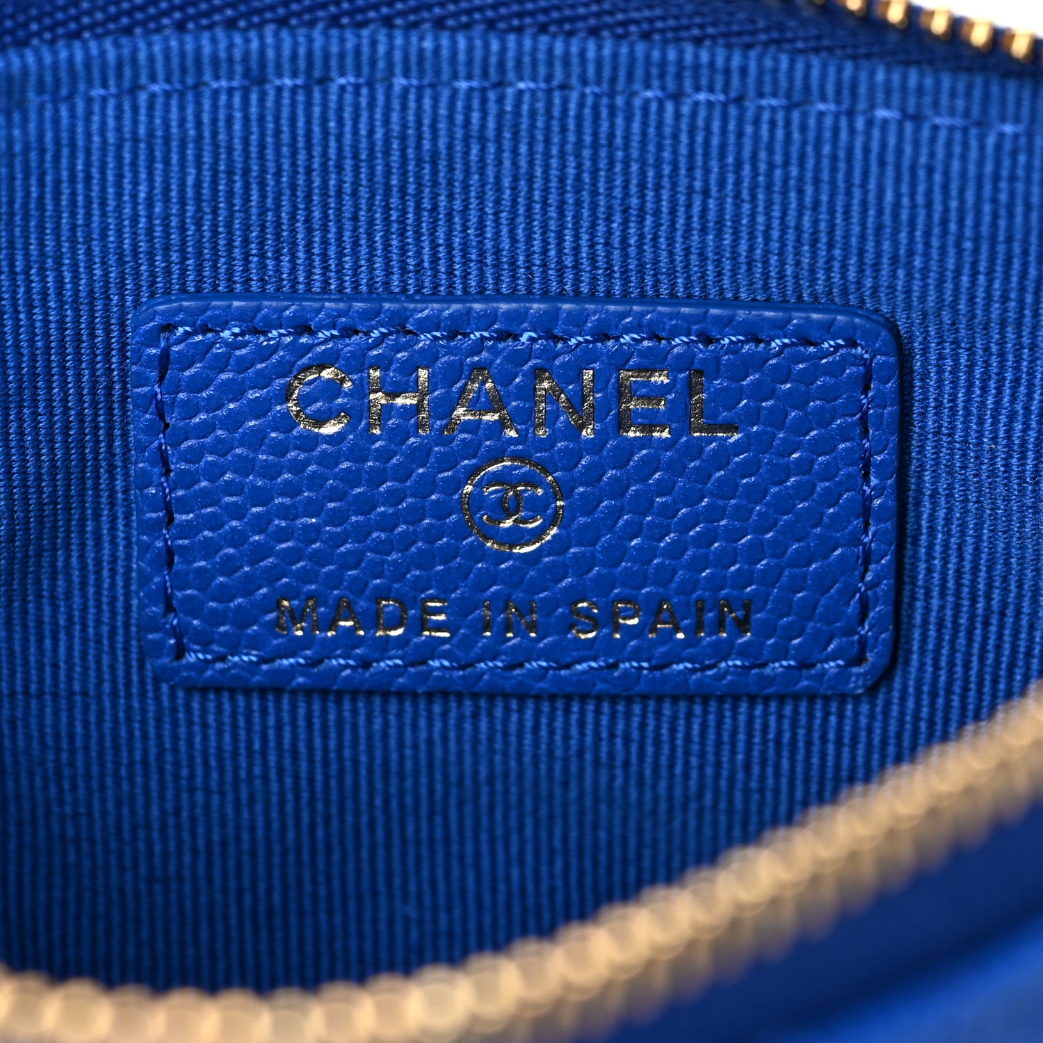 Chanel Caviar Quilted Small Cosmetic Case Blue 6 of 7