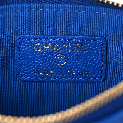 Chanel Caviar Quilted Small Cosmetic Case Blue 6 of 7