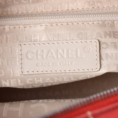 Chanel Canvas Chocolate Bar Charms Boston Tote Red 6 of 13
