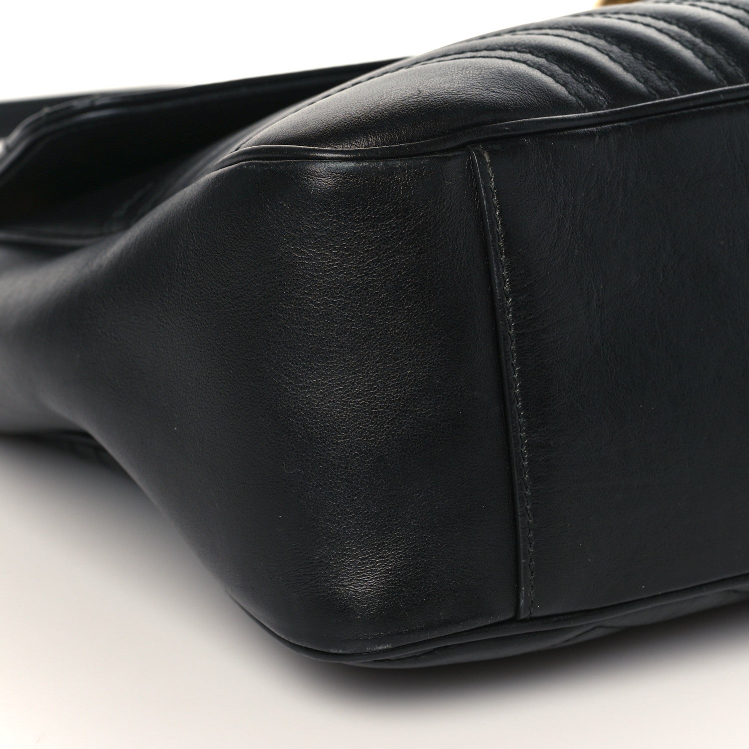 Gucci Calfskin Matelasse Large GG Marmont Shoulder Bag Black 9 of 12