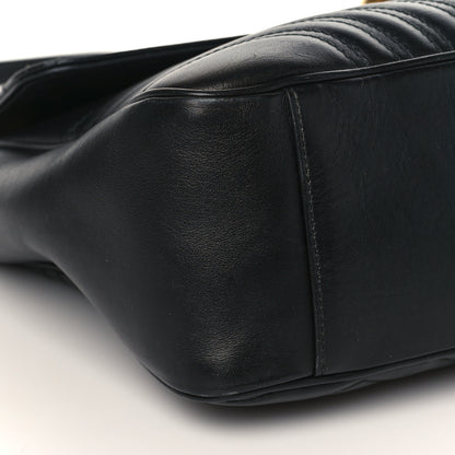 Gucci Calfskin Matelasse Large GG Marmont Shoulder Bag Black 9 of 12