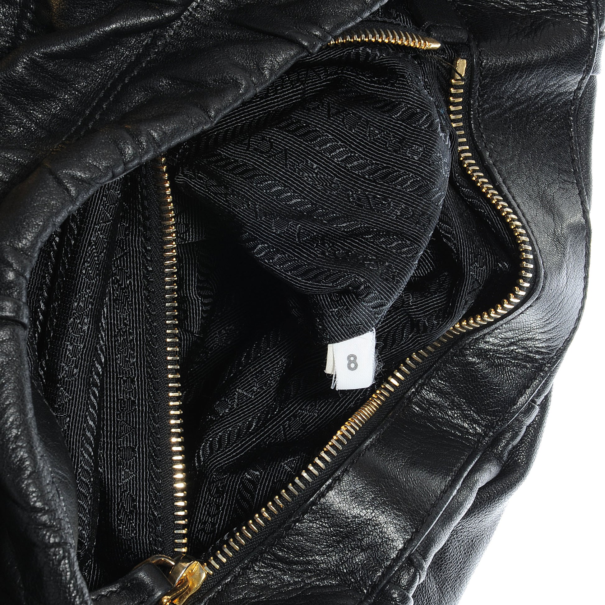 Prada Nappa Dressy Gaufre Flap Bag Black 7 of 9