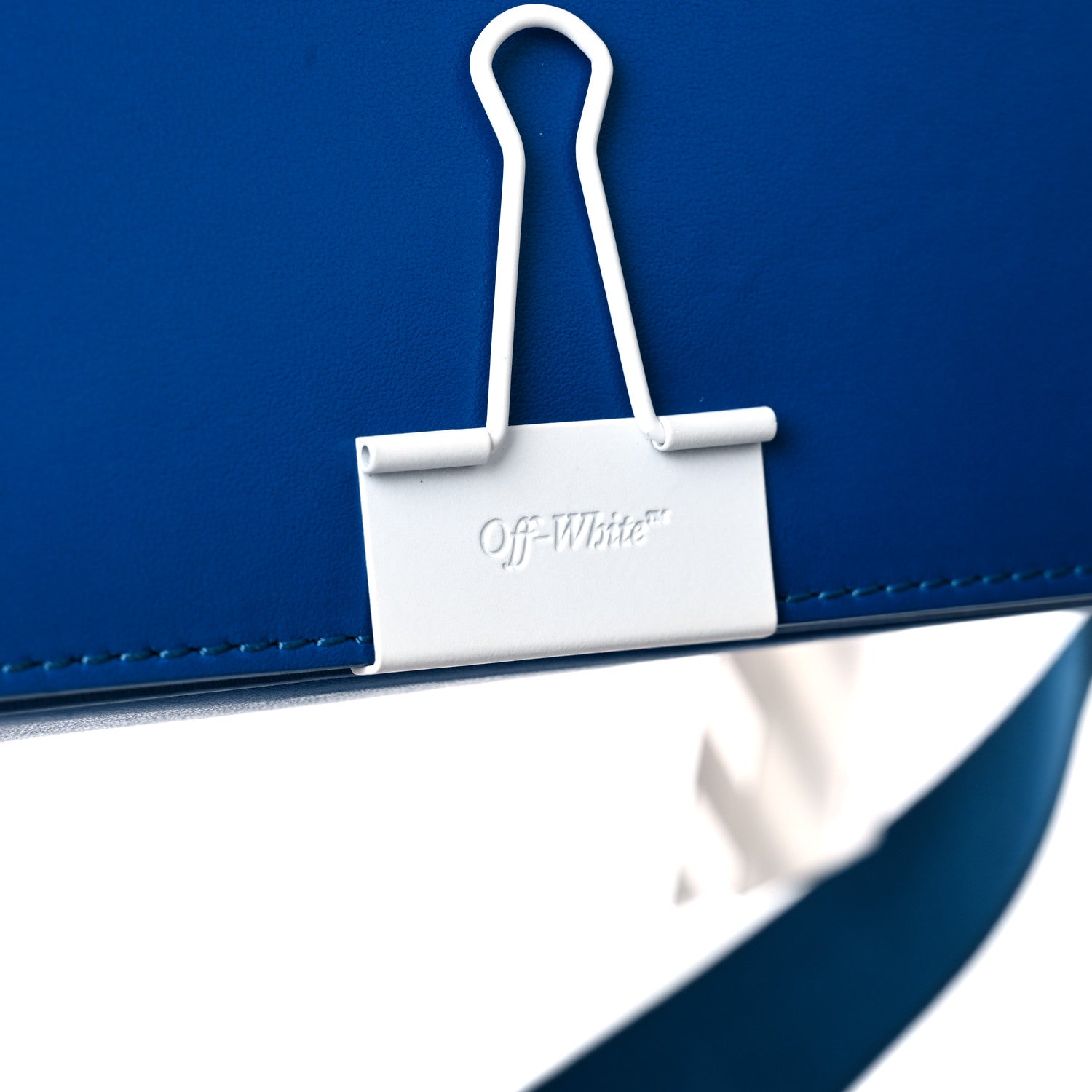 Off-White Calfskin Binder Clip Bag Blue 11 of 11