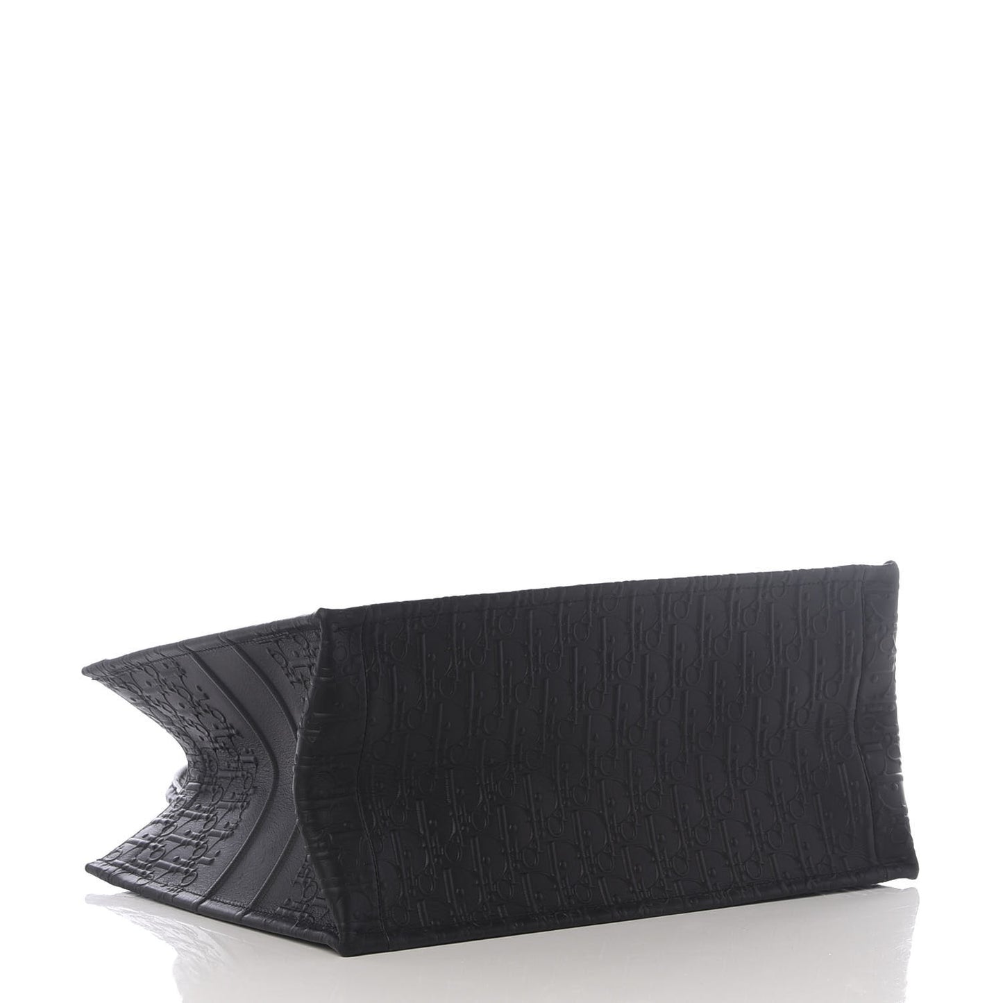 Oblique Calfskin Embossed Medium Book Tote Black