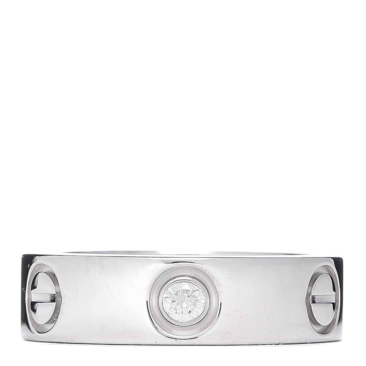 Cartier 18K White Gold 3 Diamond 5.5mm LOVE Ring 51 5.75 1 of 4