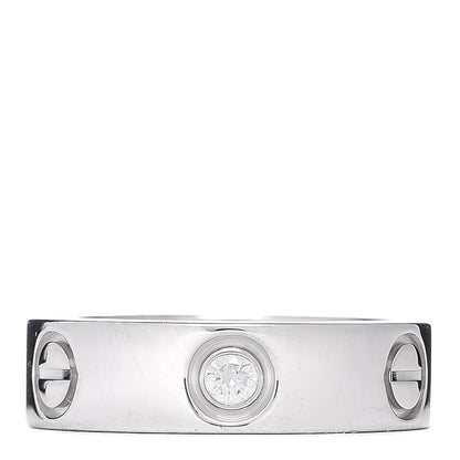Cartier 18K White Gold 3 Diamond 5.5mm LOVE Ring 51 5.75 1 of 4