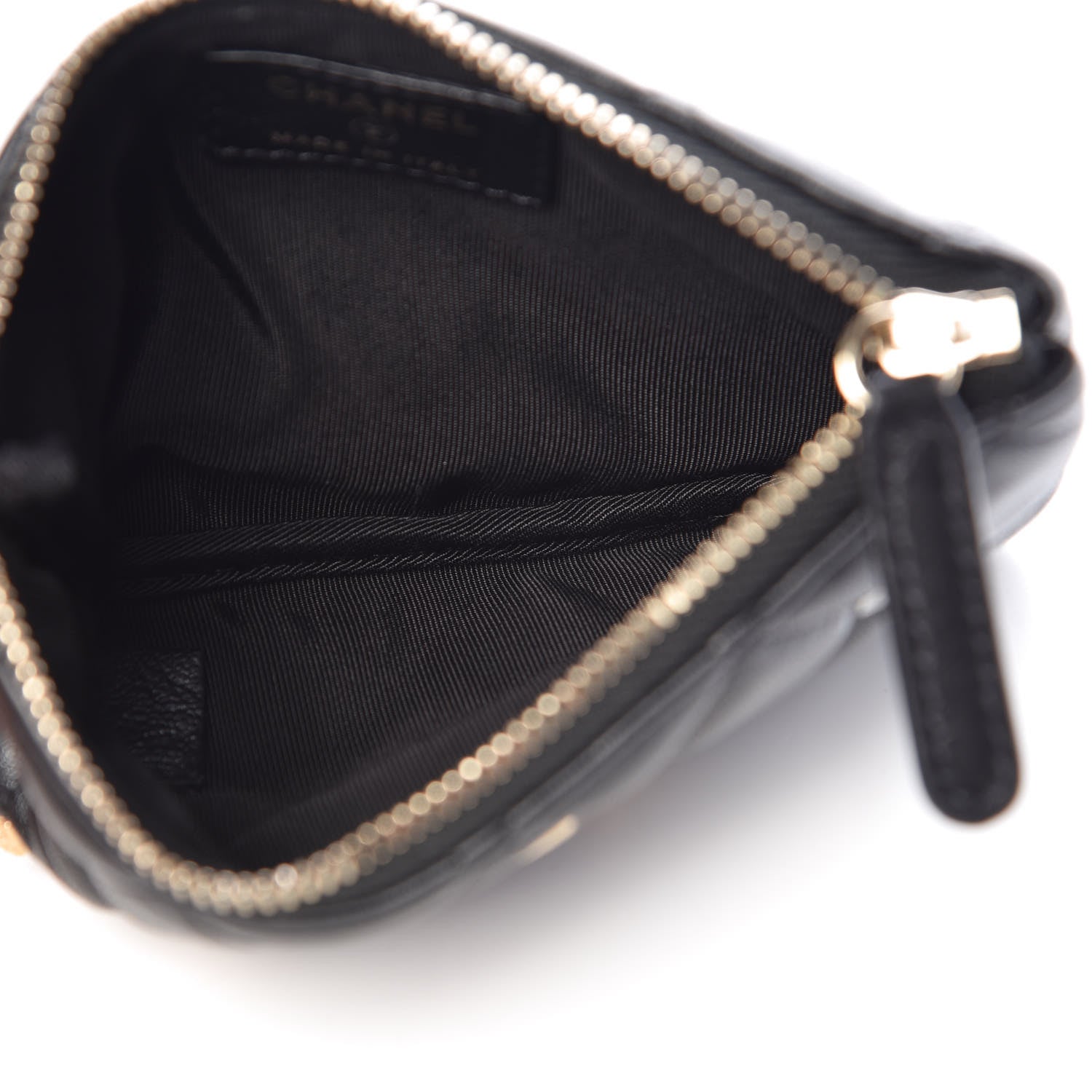 Chanel Lambskin Quilted Small Lucky Charms Cosmetic Case Black 5 of 8