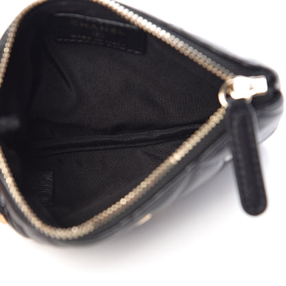 Chanel Lambskin Quilted Small Lucky Charms Cosmetic Case Black 5 of 8