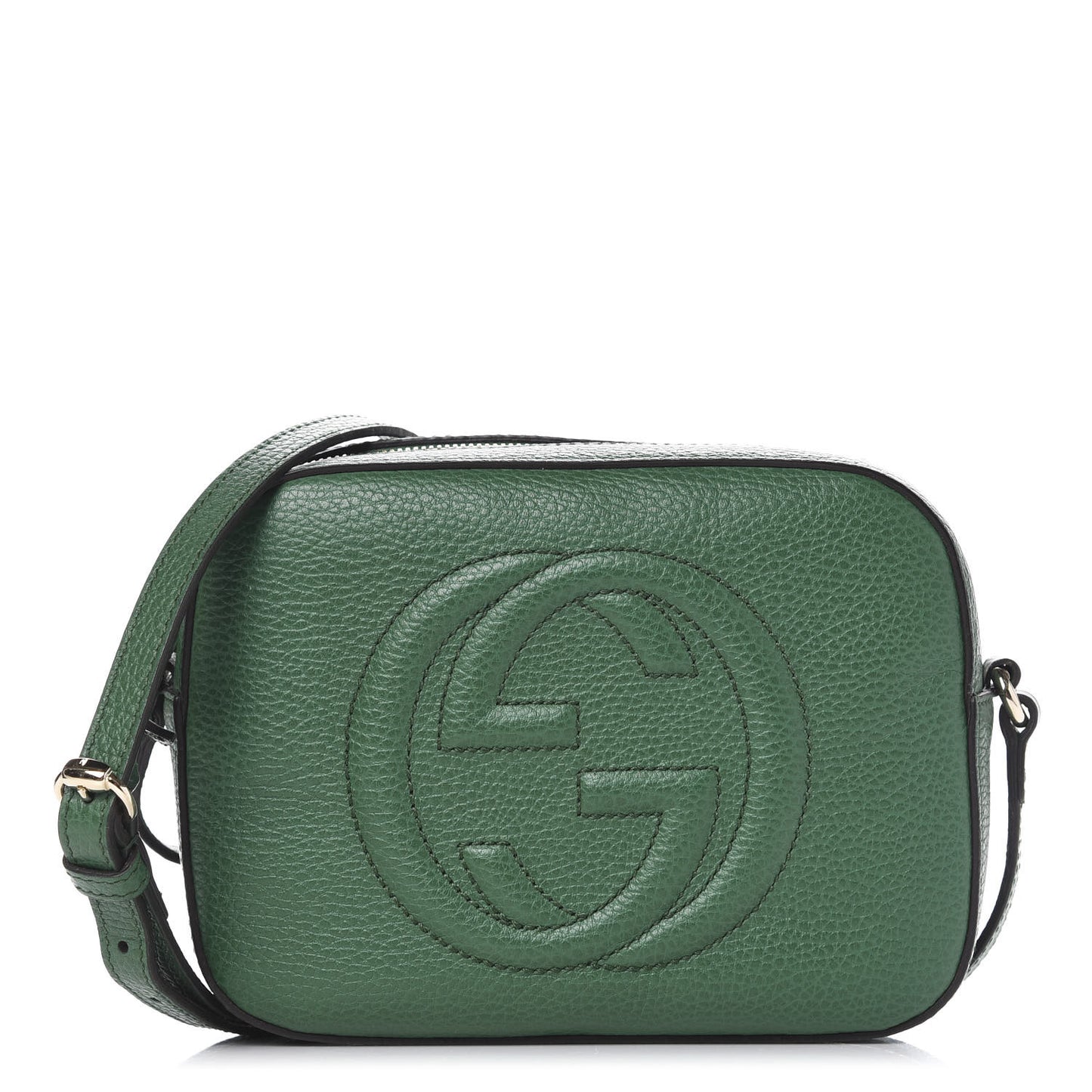 Pebbled Calfskin Small Soho Disco Bag Emerald Green