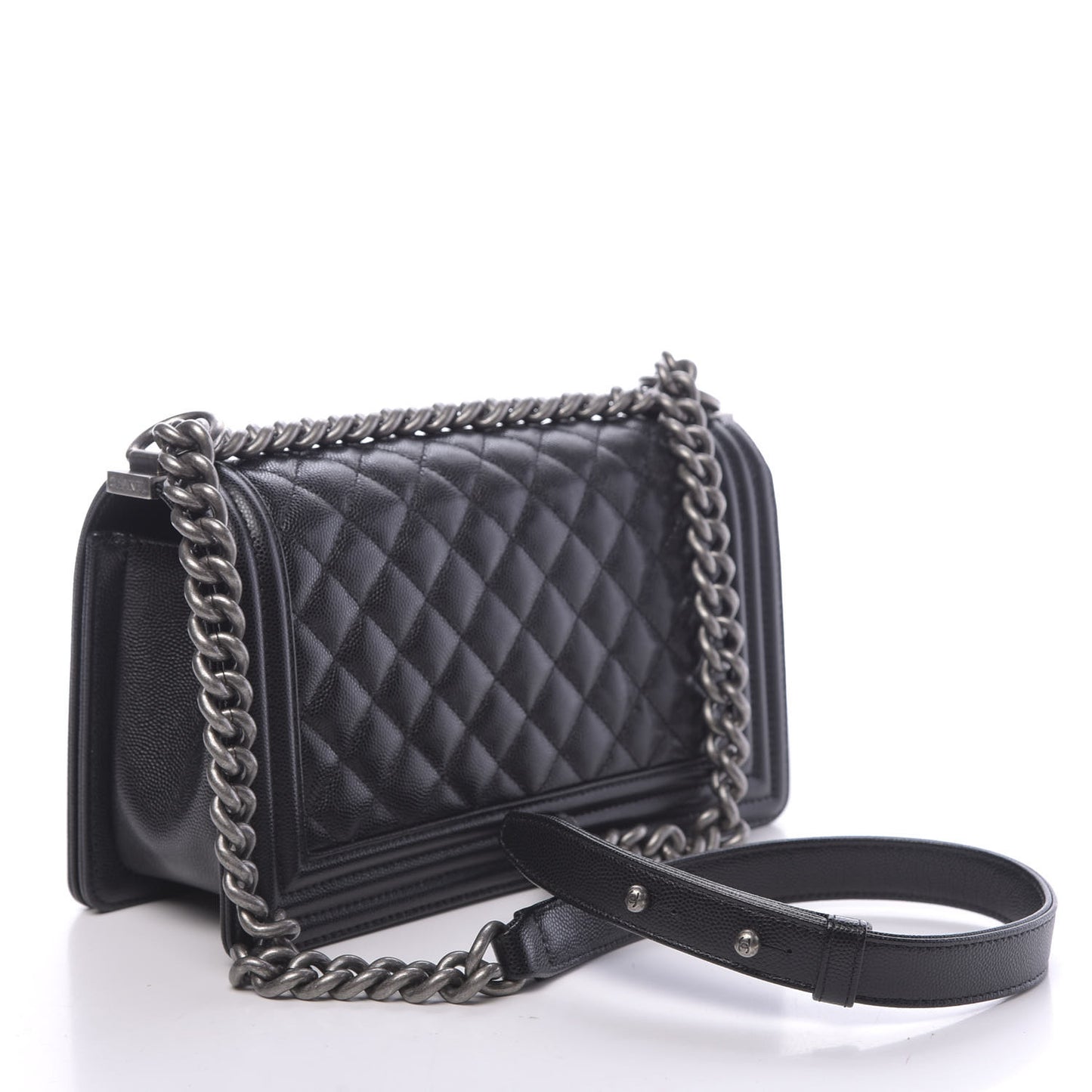 Caviar Quilted Medium Boy Flap Black
