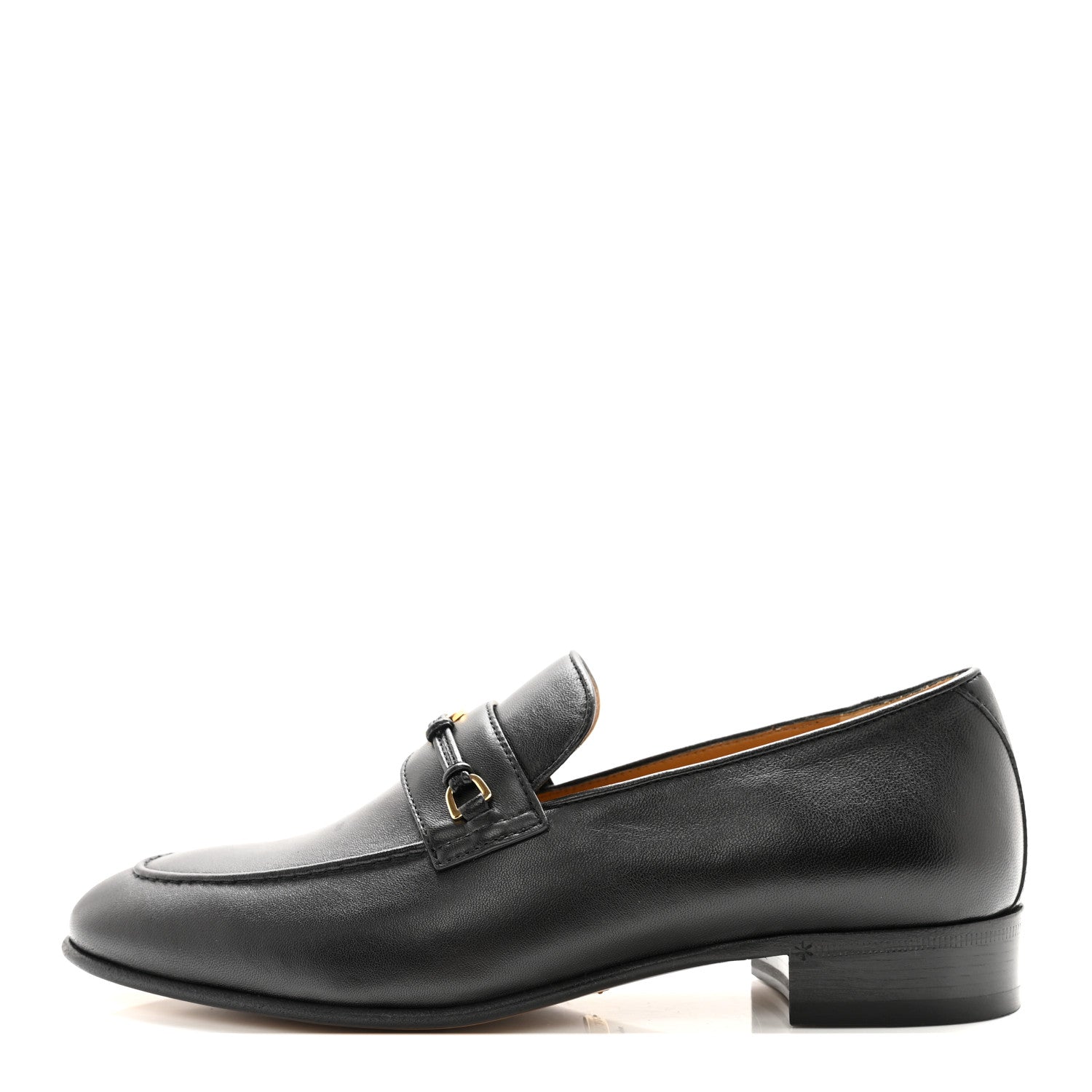 Gucci Calfskin Womens Interlocking G Horsebit Loafers 37 Black 1 of 10
