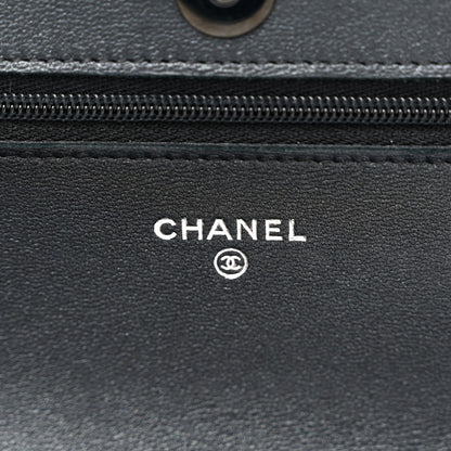 Chanel Lambskin Quilted Wallet On Chain WOC So Black 6 of 12