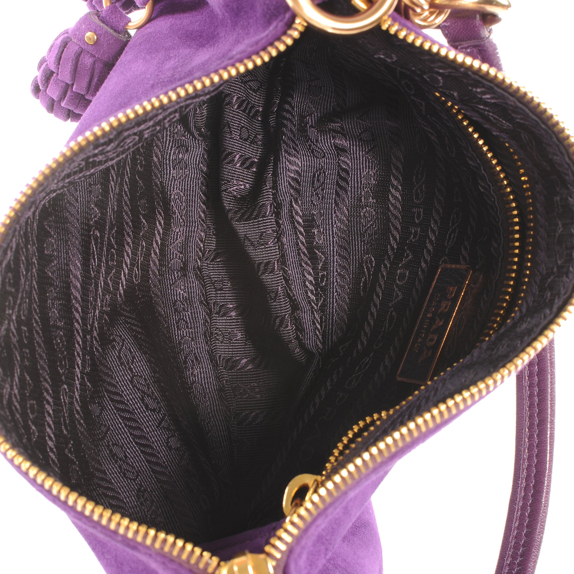 Prada Suede Box Shoulder Bag Viola 6 of 8