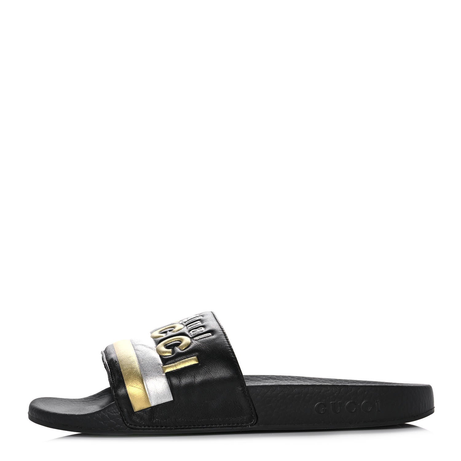 Gucci Rubber Womens Pursuit Pool Slide Sandals 39 Black 1 of 7