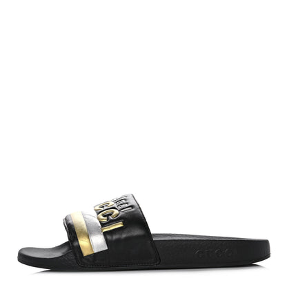 Gucci Rubber Womens Pursuit Pool Slide Sandals 39 Black 1 of 7