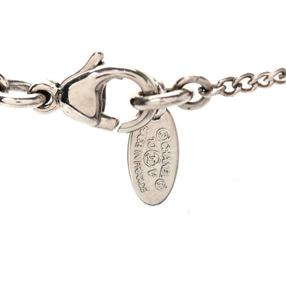 Chanel Crystal Timeless CC Necklace Silver 4 of 5