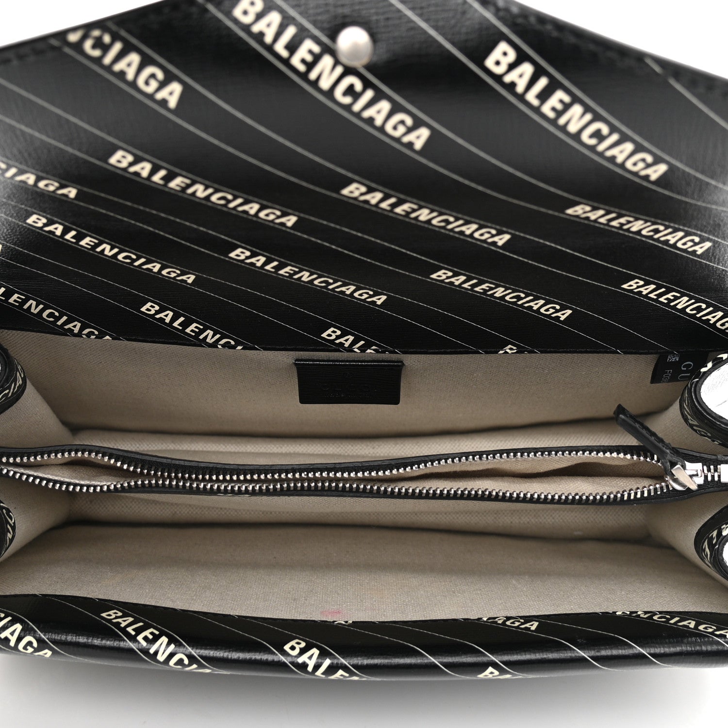 Gucci X BALENCIAGA Calfskin Logo Print Small Dionysus Shoulder Bag Black 5 of 11