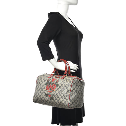 Gucci GG Plus Monogram Tattoo Heart Medium Joy Boston Red 2 of 15