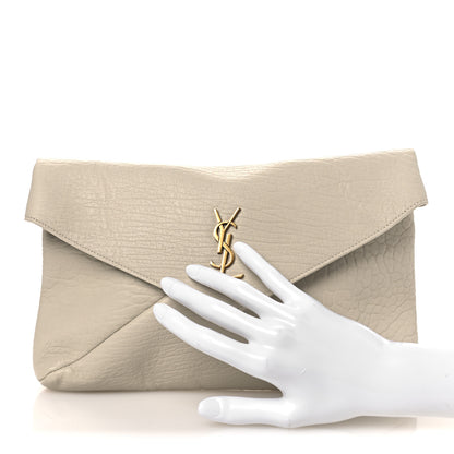 Saint Laurent Grained Lambskin Large Cassandre Envelope Pouch Blanc Vintage 2 of 10