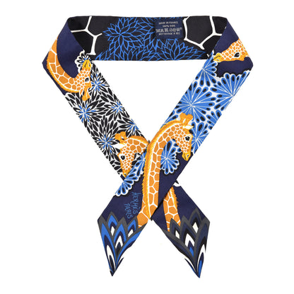 Hermes Silk The Three Graces Twilly Bleu Nuit Gold Black 1 of 3