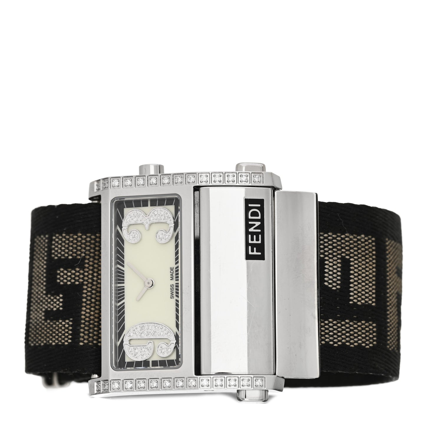 Stainless Steel Canvas Diamond 38mm Zip Code Quartz Watch
