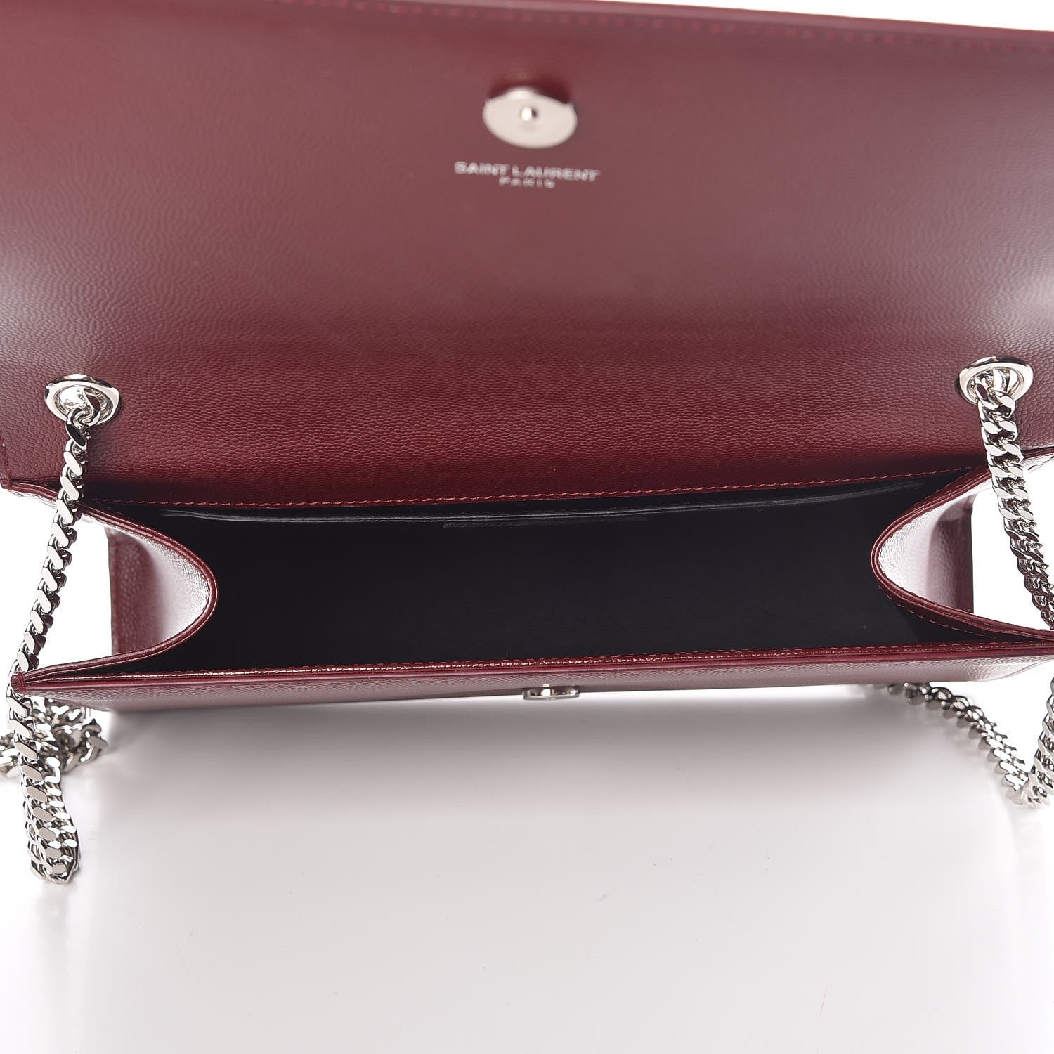 Saint Laurent Grain De Poudre Medium Monogram Kate Satchel Dark Red 5 of 7