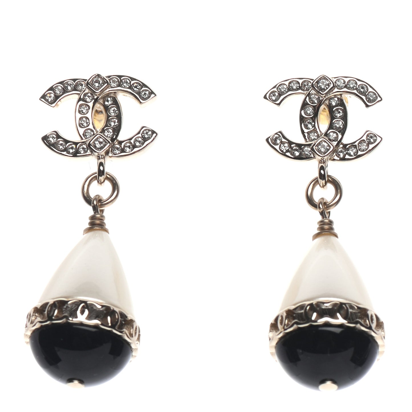 Crystal Bead Divine Highness Drop Earrings Gold