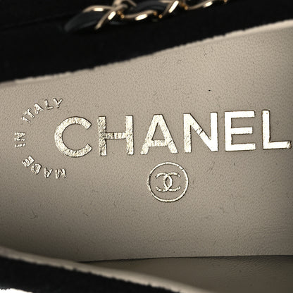 Chanel Suede Calfskin CC Chain Loafers 38.5 Black Light Gray 9 of 11