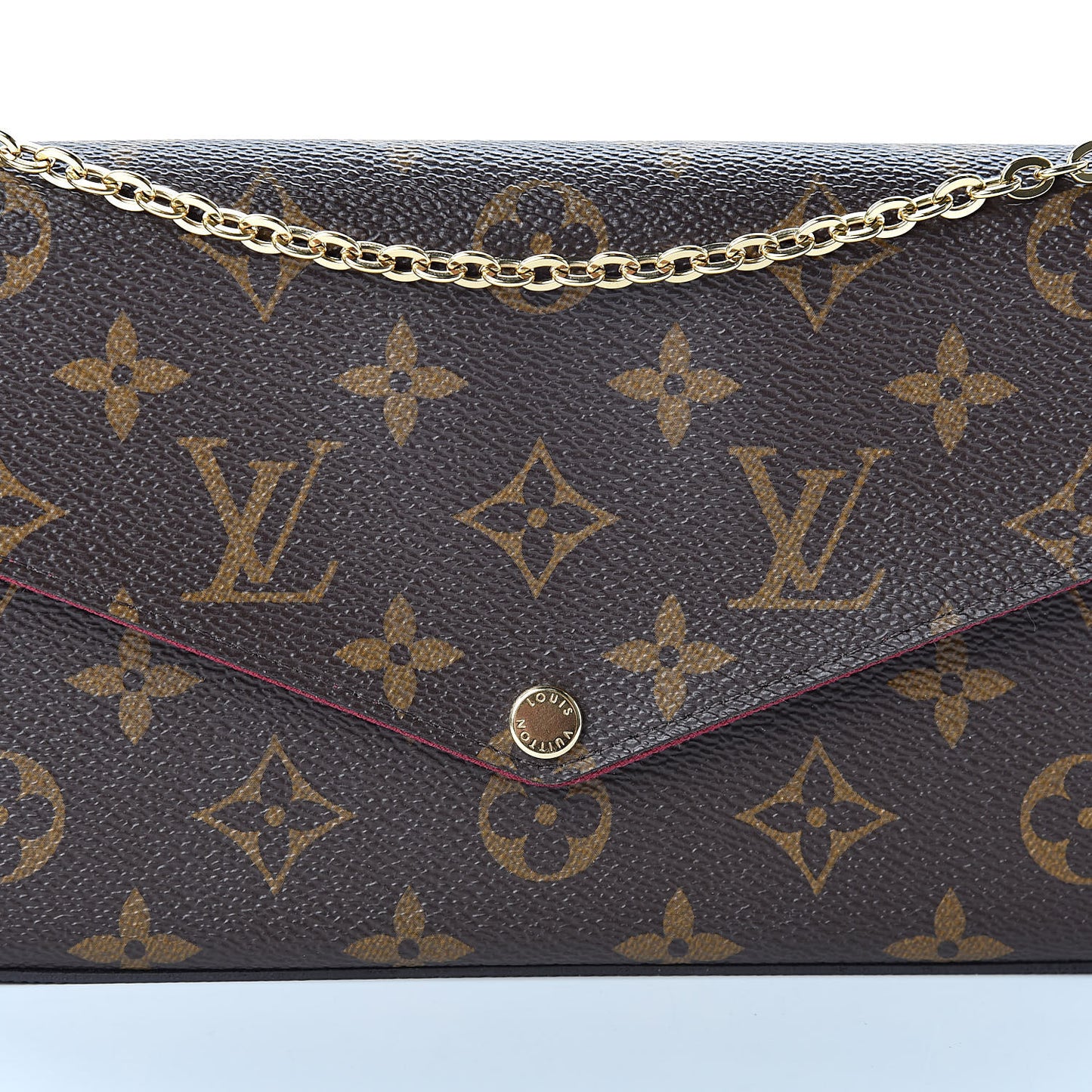 Monogram Pochette Felicie Chain Wallet Fuchsia