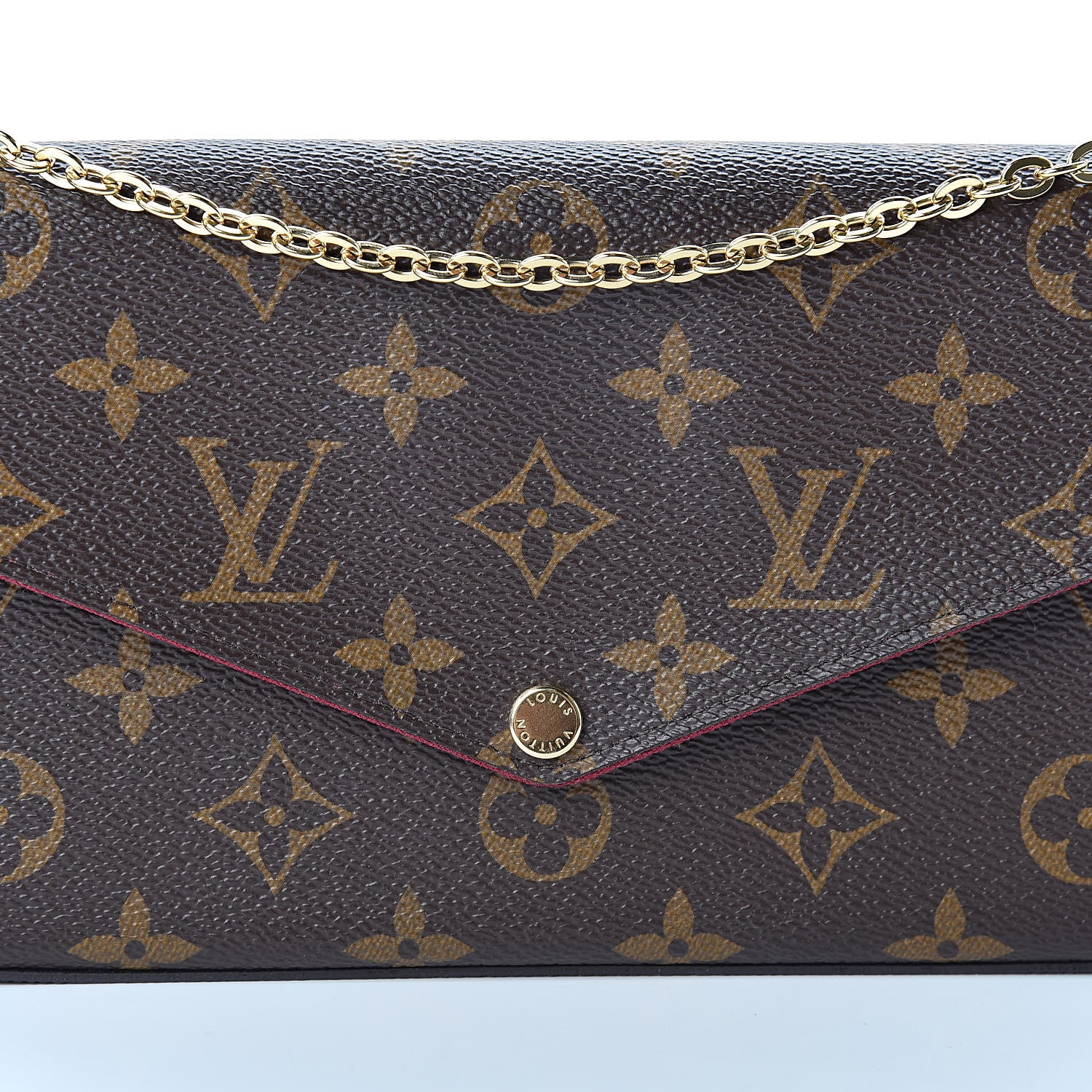 Louis Vuitton Monogram Pochette Felicie Chain Wallet Fuchsia 11 of 13