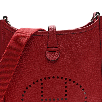 Hermes Taurillon Clemence Evelyne TPM Rouge Casaque 8 of 10