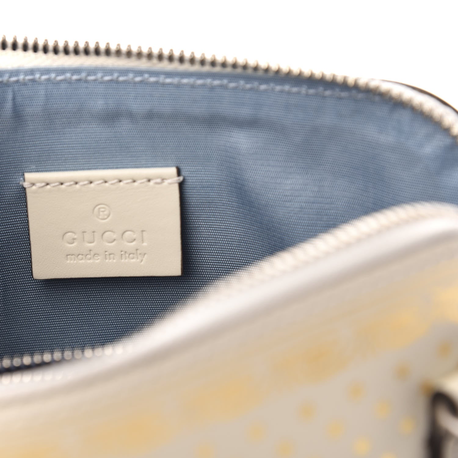 Gucci X SEGA Calfskin GUCCY Stars Mini Dome Shoulder Bag Mystic White Gold 6 of 11