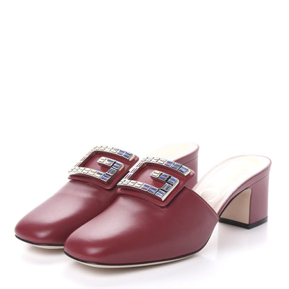 Gucci Malaga Kid Crystal Square G Madelyn Mules 39 Romantic Cerise 3 of 10