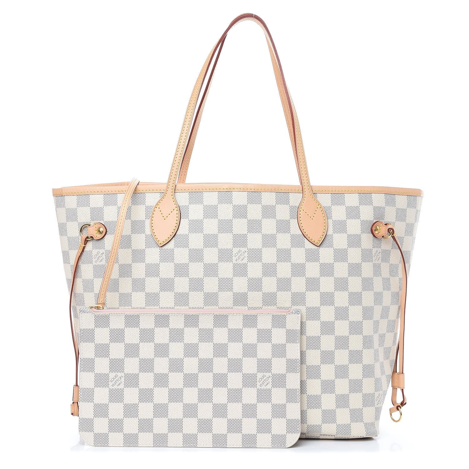 Louis Vuitton Damier Azur Neo Neverfull MM Rose Ballerine 1 of 10