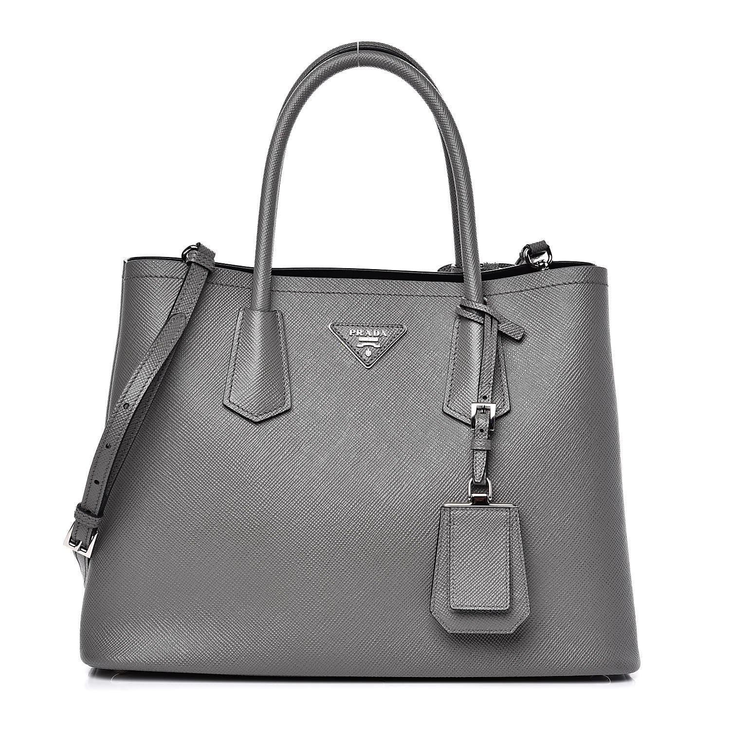 Prada Saffiano Cuir Medium Double Bag Marmo 1 of 9