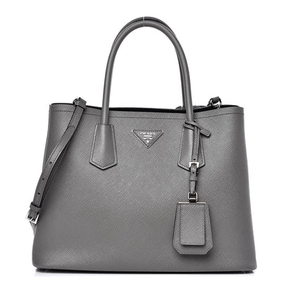 Prada Saffiano Cuir Medium Double Bag Marmo 1 of 9