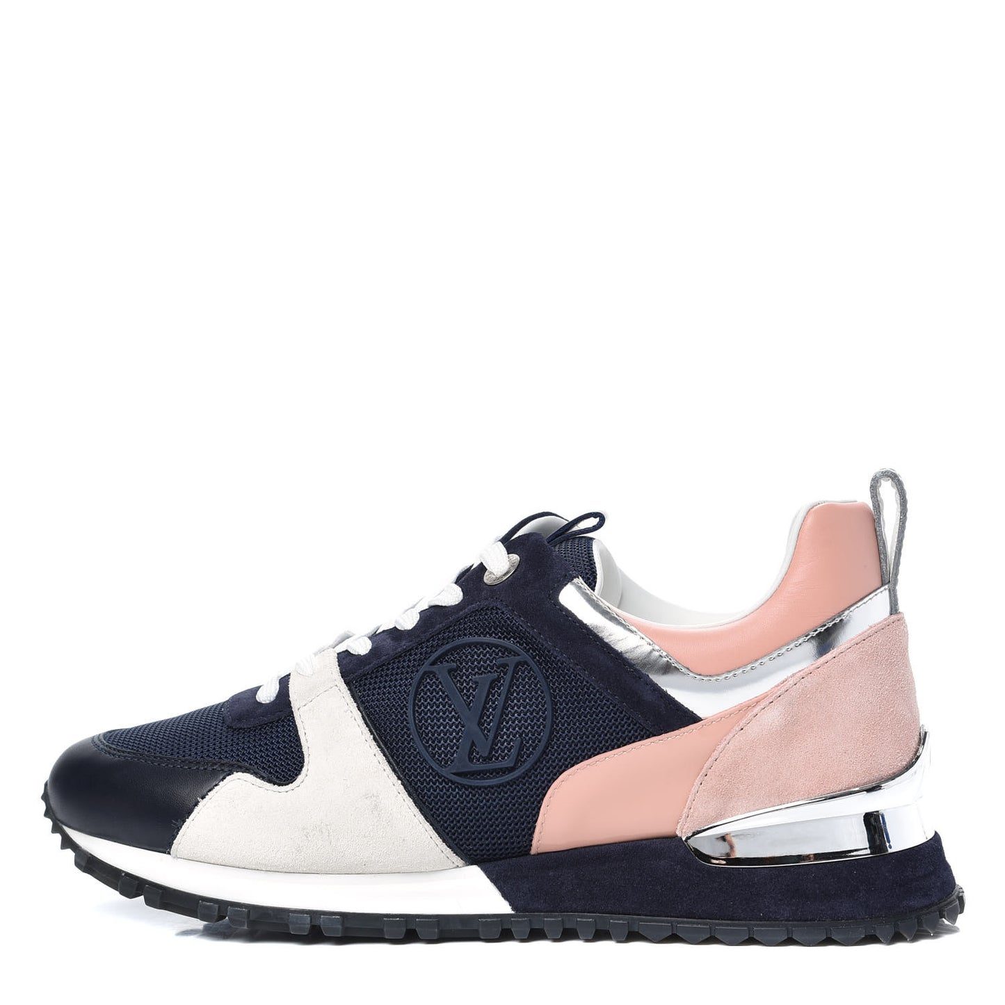 Suede Calfskin Run Away Sneakers 37.5 Blue Pink White