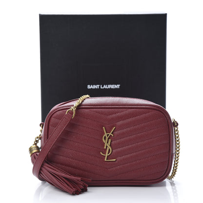 Saint Laurent Grain De Poudre Matelasse Monogram Mini Lou Camera Bag Opyum Red 12 of 13