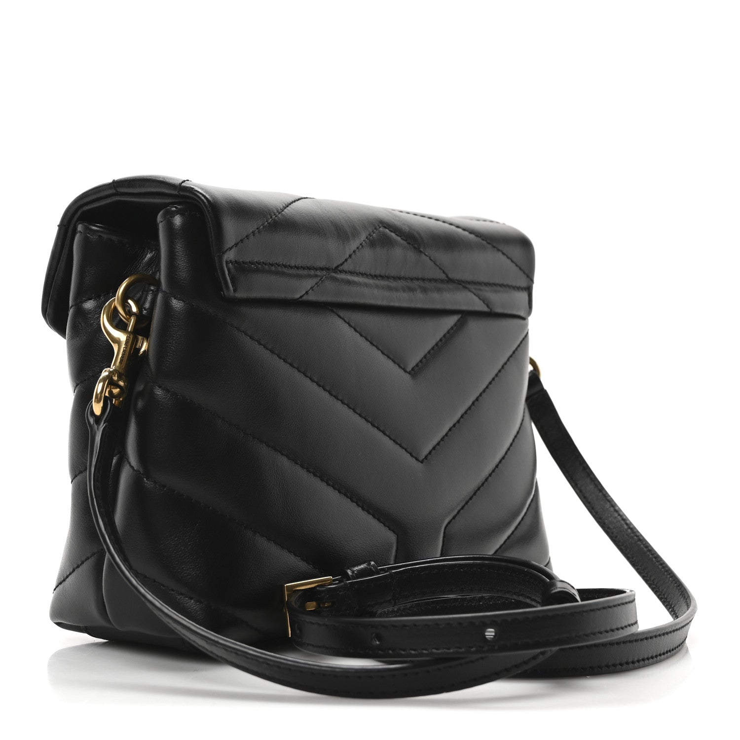 Saint Laurent Calfskin Y Quilted Monogram Toy Loulou Crossbody Bag Black 3 of 10