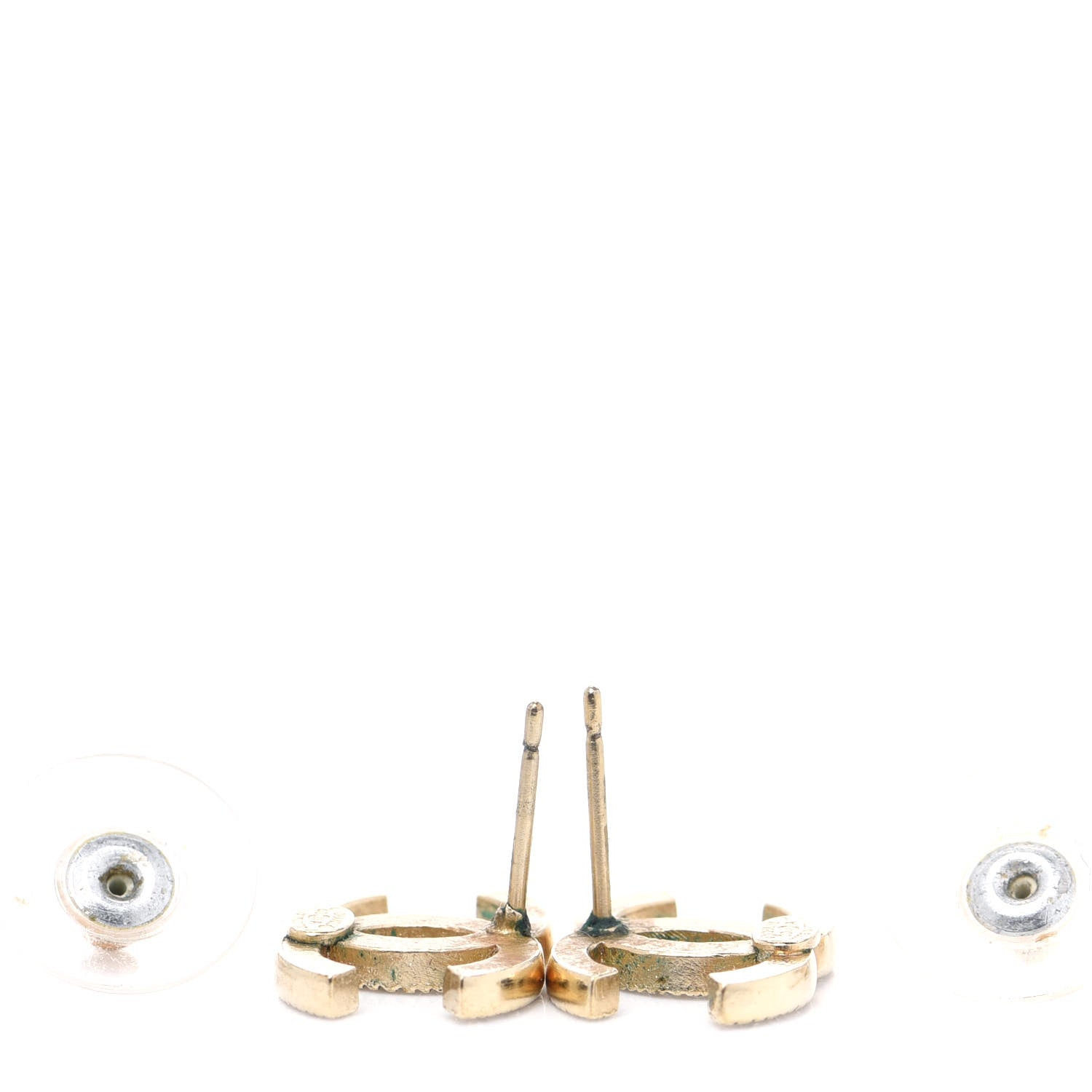 Chanel Crystal CC Earrings Gold 3 of 6
