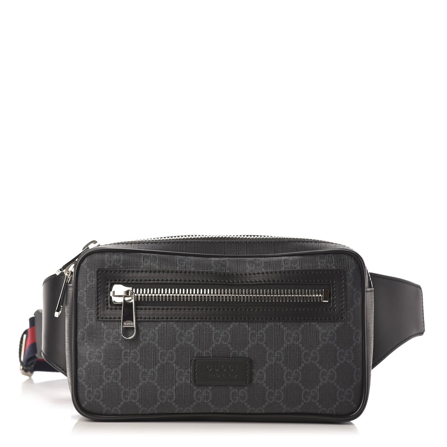 Soft GG Supreme Monogram Web Belt Bag Black Grey