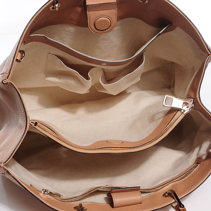 Gucci Cellarius Calfskin Large Bamboo Shopper Tote Camelia 5 of 9