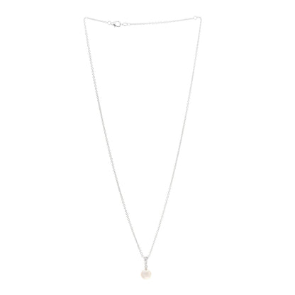 Mikimoto 18K White Gold Diamond Akoya Pearl 8mm Morning Dew Pendant Necklace 3 of 6