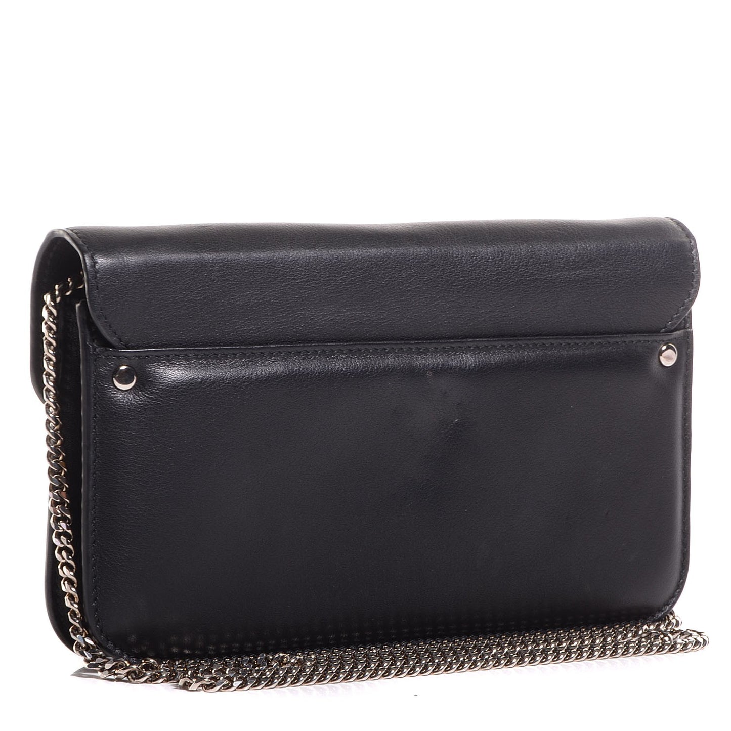 Smooth Calfskin PS11 Chain Wallet Black