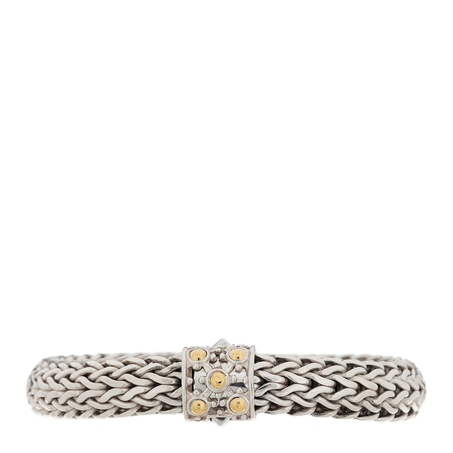 John Hardy Sterling Silver 18K Yellow Gold 10mm Jaisalmer Classic Chain Dot Bracelet 1 of 3