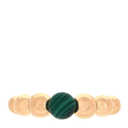 Van Cleef & Arpels 18K Yellow Gold Malachite Perlee Couleurs Variation Ring 55 7.25 1 of 5